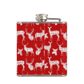 Rustic White Deer op rode vinylomhulling Heupfles (Achterkant)