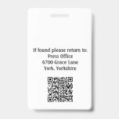 Rustic White Employee Photo ID Company Security Badge (Achterkant)