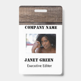 Rustic White Employee Photo ID Company Security Badge