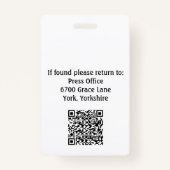 Rustic White Employee Photo ID Company Security Badge (Achterkant)