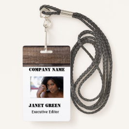 Rustic White Employee Photo ID Company Security Badge