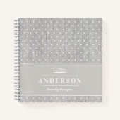 Rustic White en Grey Polka Dots Family Recipe Notitieboek (Voorkant)