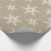 Rustic White Faux Burlap Snowflake Pattern Cadeaupapier (Hoek)