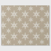 Rustic White Faux Burlap Snowflake Pattern Cadeaupapier (Vlak)