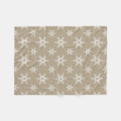 Rustic White Faux Burlap Snowflake Pattern Fleece Deken (Voorkant (Horizontaal))