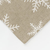 Rustic White Faux Burlap Snowflake Pattern Fleece Deken (Hoek)