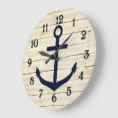 Rustic White Faux Wood with Anchor Grote Klok (Hoek)