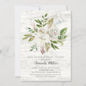 Rustic White Floral Bridal Shower Kaart (Voorkant)