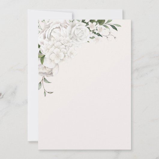 Rustic White Floral Engagement Party Kaart (Achterkant)