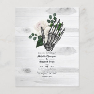 Rustic White Floral Gothic Wedding Invitation Flyer