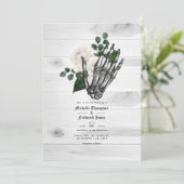 Rustic White Floral gothic Wedding Kaart (Staand voorkant)