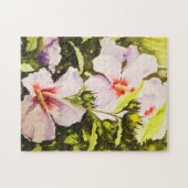  Rustic White Floral Greenery Waterverf Legpuzzel (Horizontaal)