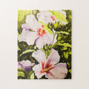  Rustic White Floral Greenery Waterverf Legpuzzel