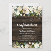 Rustic White Floral String Light Girl-bevestiging Kaart (Voorkant)