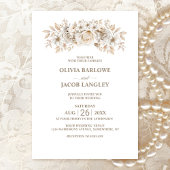 Rustic White Floral Wedding Kaart