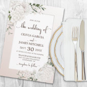 Rustic White Floral Wedding Kaart
