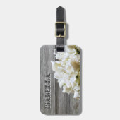 Rustic White Flowers Personalized Bagagelabel (Voorkant verticaal)