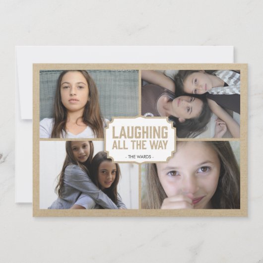 Rustic White Frame Holiday Photo Card Feestdagenkaart (Voorkant)