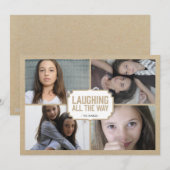 Rustic White Frame Holiday Photo Card Feestdagenkaart (Voorkant / Achterkant)