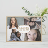 Rustic White Frame Holiday Photo Card Feestdagenkaart (Staand voorkant)