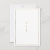 Rustic white gold lavender blue floral wedding kaart (Achterkant)