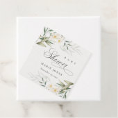 Rustic White Greenery Floral Bunch Baby shower Bedankjes Labels (In situ)