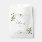 Rustic White Greenery Floral Bunch Baby shower Bedankzakje (Voorkant)