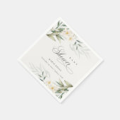 Rustic White Greenery Floral Bunch Baby shower Servet (Hoek)
