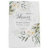 Rustic White Greenery Floral Bunch Vrijgezellenfee Medium Cadeauzakje (Voorkant)