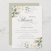 Rustic White Greenery Floral Vrijgezellenfeest Inv Bedankkaart (Voorkant / Achterkant)