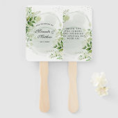 Rustic White Greenery Vineyard Wedding Bedankt H Handwaaier (Voorkant en achterkant)