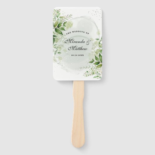 Rustic White Greenery Vineyard Wedding Bedankt H Handwaaier (Voorkant)