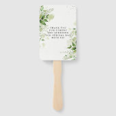 Rustic White Greenery Vineyard Wedding Dank je Handwaaier (Achterkant)