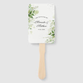 Rustic White Greenery Vineyard Wedding Dank je Handwaaier (Voorkant)