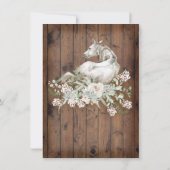 Rustic White Horse Birthday Party Invitation Kaart (Achterkant)