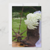 Rustic White Hydrangeas Cowboy Boots Vrijgezellenf Kaart (Voorkant)