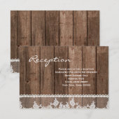 Rustic White Kanten en Houten Ontvangst Info Kaart (Voorkant / Achterkant)