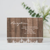 Rustic White Kanten en Houten Ontvangst Info Kaart (Staand voorkant)