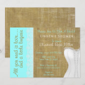 Rustic White Lace Corset Lingerie Vrijgezellenfees Kaart (Voorkant / Achterkant)