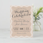 Rustic White Lace en Linen Wedding Vrijgezellenfee Kaart (Staand voorkant)