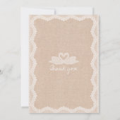 Rustic White Lace en Linen Wedding Vrijgezellenfee Kaart (Achterkant)