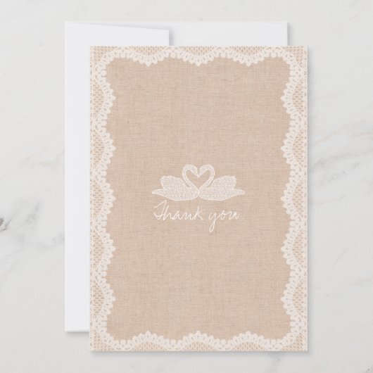 Rustic White Lace en Linen Wedding Vrijgezellenfee Kaart (Achterkant)