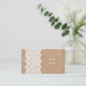 Rustic White Lace Mode Visitekaartjes (Staand voorkant)