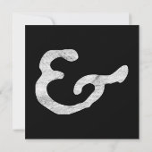 Rustic White Letterpress Ampersand Kaart (Achterkant)