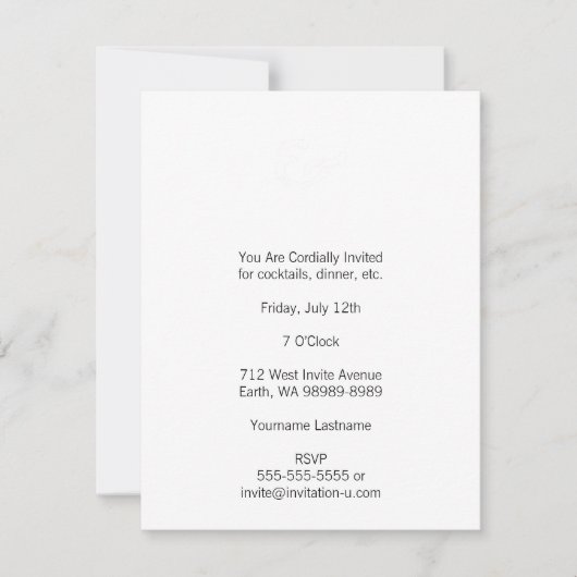 Rustic White Letterpress Ampersand Kaart (Voorkant)