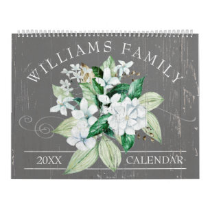 Rustic White Magnolia Floral Custom 2021 Photo Kalender