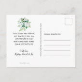 Rustic White Magnolia Waterverf Floral Moving Aankondigingskaart (Achterkant)