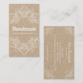 Rustic White Mandala Handmade Boho Chic Visitekaartje (Voorkant / Achterkant)