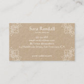 Rustic White Mandala Handmade Boho Chic Visitekaartje (Achterkant)