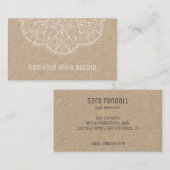 Rustic White Mandala Yoga Studio Instructor  Visitekaartje (Voorkant / Achterkant)